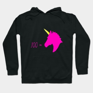 100 = Unicorn Pink Hoodie